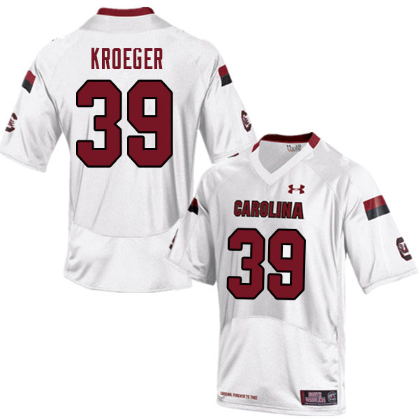 Men #39 Kai Kroeger South Carolina Gamecocks College Football Jerseys Sale-White